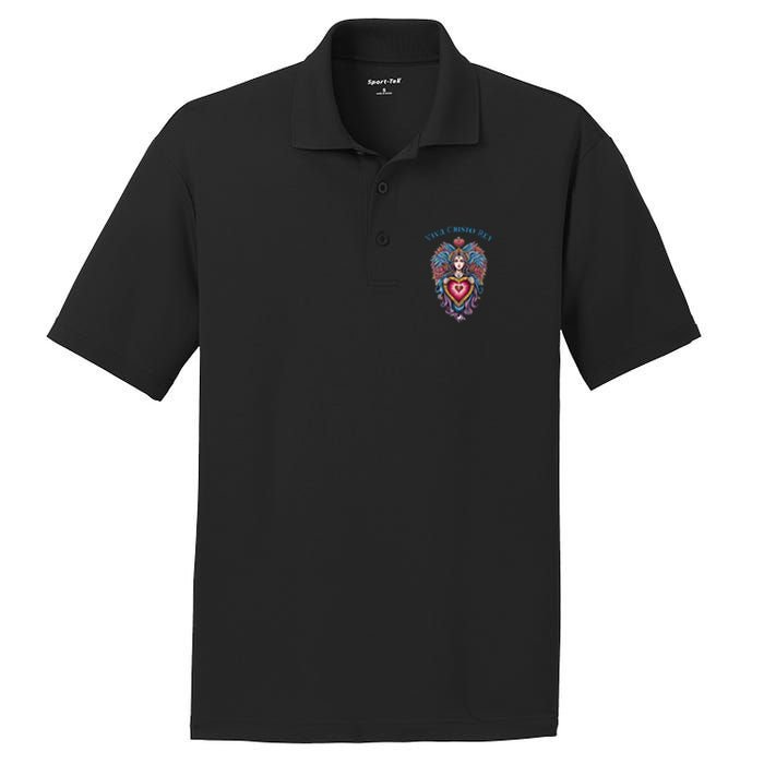 Viva Cristo Rey Sacred Heart Roman Catholic PosiCharge RacerMesh Polo