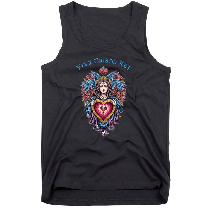 Viva Cristo Rey Sacred Heart Roman Catholic Tank Top