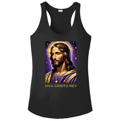 Viva Cristo Rey Catholic Jesus Christ The King Ladies PosiCharge Competitor Racerback Tank