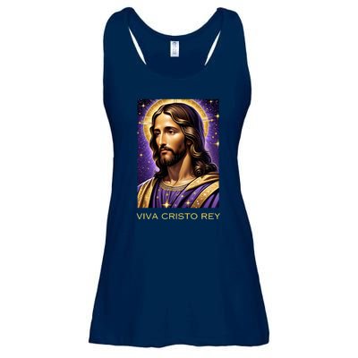 Viva Cristo Rey Catholic Jesus Christ The King Ladies Essential Flowy Tank