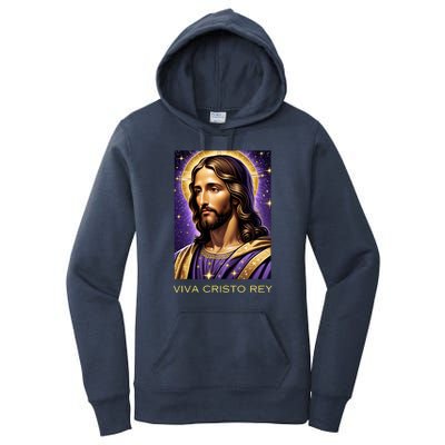 Viva Cristo Rey Catholic Jesus Christ The King Women's Pullover Hoodie