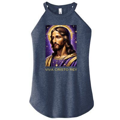 Viva Cristo Rey Catholic Jesus Christ The King Women's Perfect Tri Rocker Tank