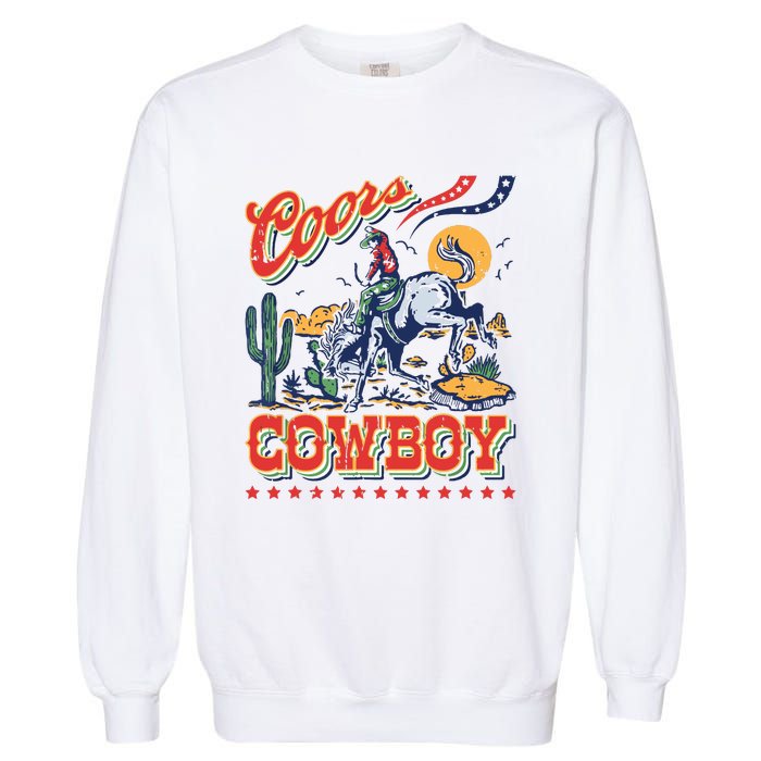 Vintage Cowhide Riding Cowboys Western Country Garment-Dyed Sweatshirt