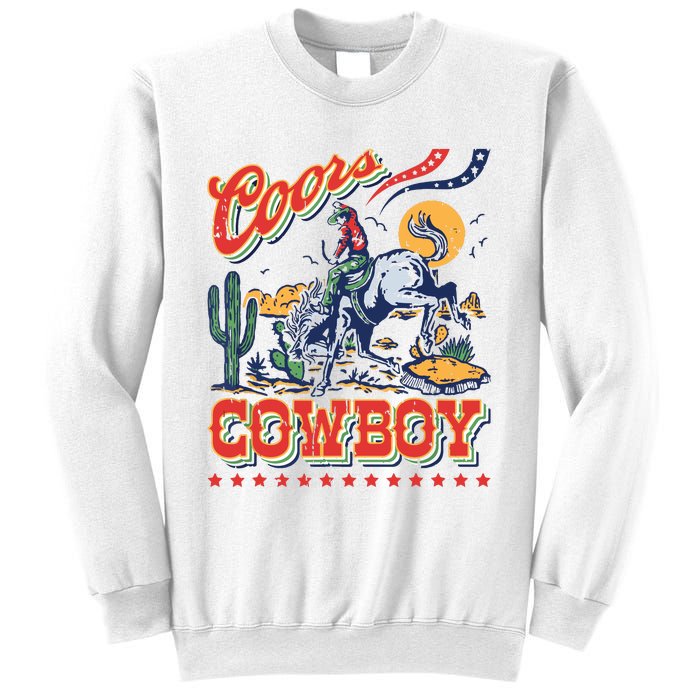 Vintage Cowhide Riding Cowboys Western Country Sweatshirt