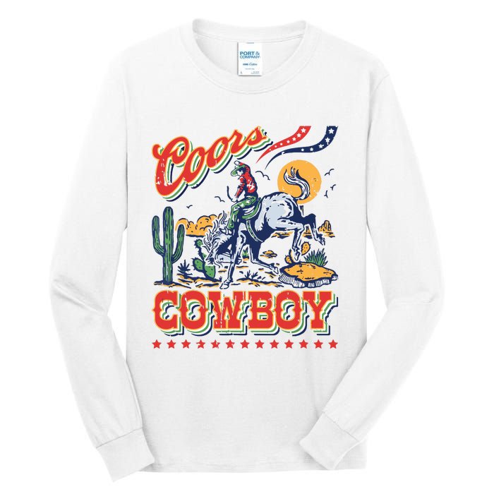 Vintage Cowhide Riding Cowboys Western Country Tall Long Sleeve T-Shirt