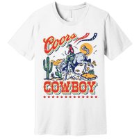 Vintage Cowhide Riding Cowboys Western Country Premium T-Shirt