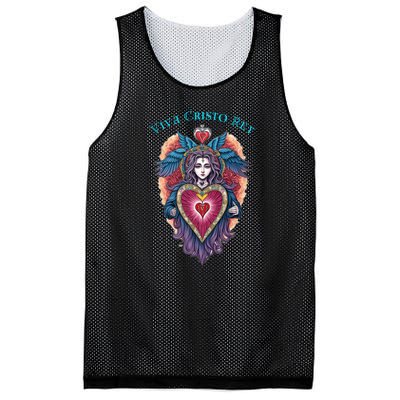 Viva Cristo Rey Sacred Heart Roman Catholic Mesh Reversible Basketball Jersey Tank