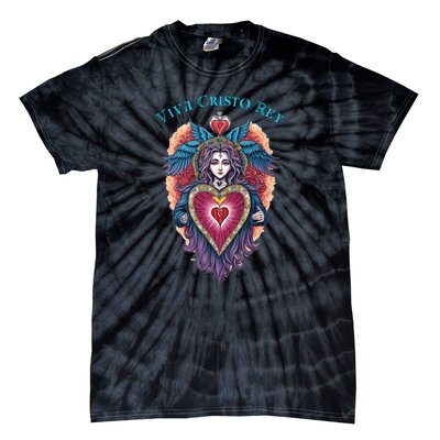 Viva Cristo Rey Sacred Heart Roman Catholic Tie-Dye T-Shirt