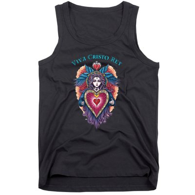 Viva Cristo Rey Sacred Heart Roman Catholic Tank Top