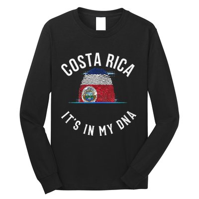 Vintage Costa Rica Flag It Is In My DNA Costa Rican Gift Long Sleeve Shirt