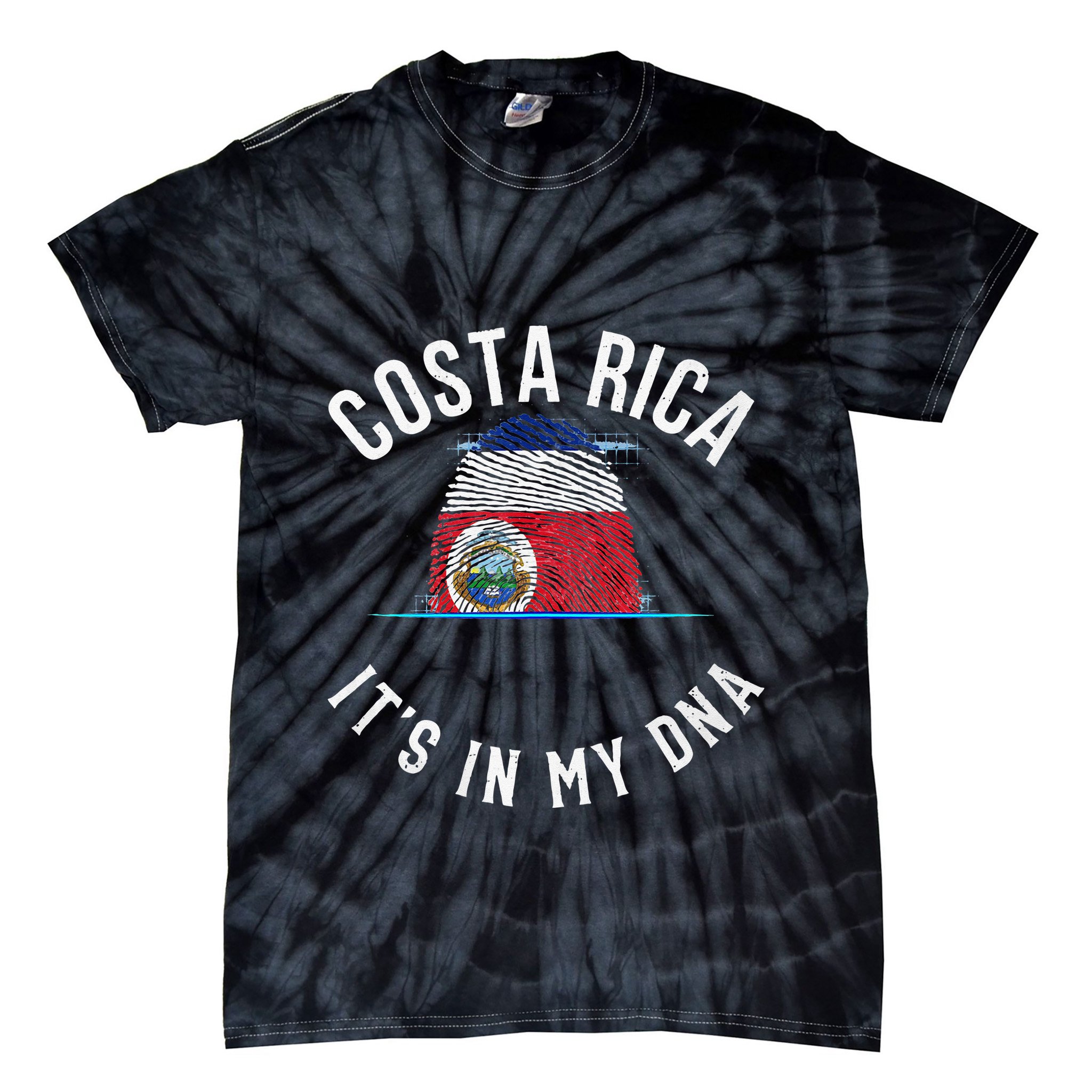 Vintage Costa Rica Flag It Is In My DNA Costa Rican Gift Tie-Dye T-Shirt