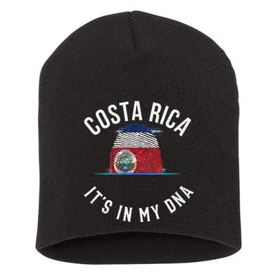 Vintage Costa Rica Flag It Is In My DNA Costa Rican Gift Short Acrylic Beanie