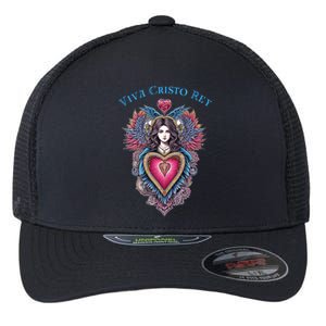 Viva Cristo Rey Sacred Heart Roman Catholic Flexfit Unipanel Trucker Cap