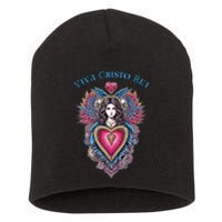 Viva Cristo Rey Sacred Heart Roman Catholic Short Acrylic Beanie