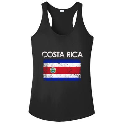 Vintage Costa Rica Rican Flag Pride Cool Gift Ladies PosiCharge Competitor Racerback Tank