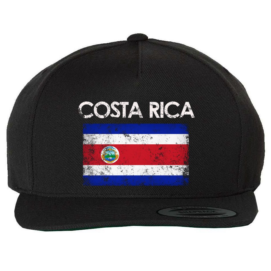 Vintage Costa Rica Rican Flag Pride Cool Gift Wool Snapback Cap