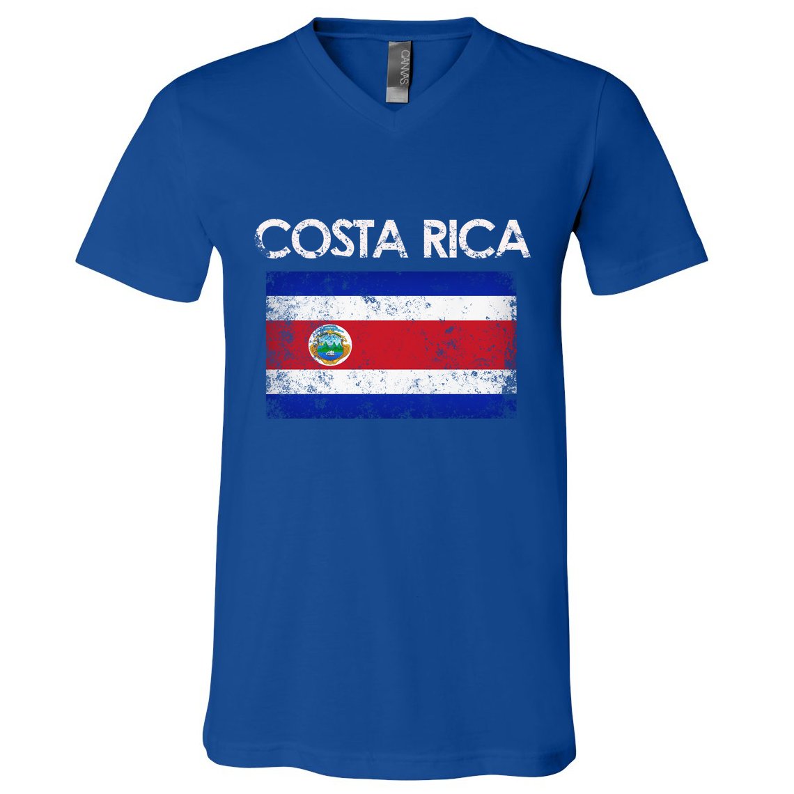 Vintage Costa Rica Rican Flag Pride Cool Gift V-Neck T-Shirt
