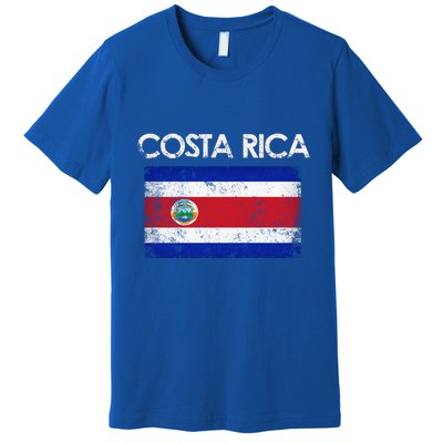 Vintage Costa Rica Rican Flag Pride Cool Gift Premium T-Shirt