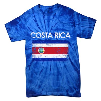 Vintage Costa Rica Rican Flag Pride Cool Gift Tie-Dye T-Shirt