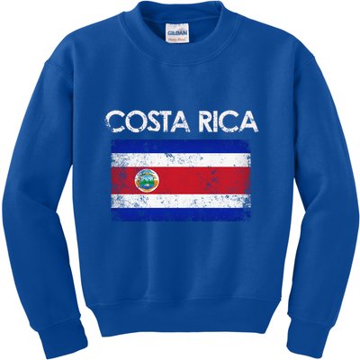 Vintage Costa Rica Rican Flag Pride Cool Gift Kids Sweatshirt