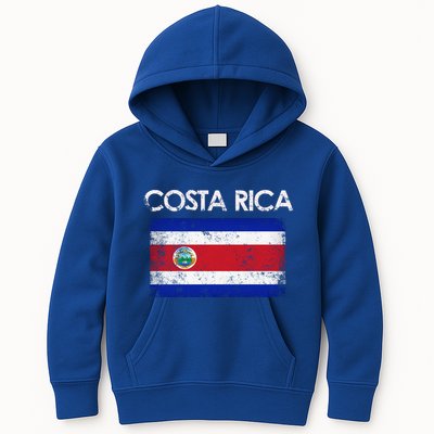 Vintage Costa Rica Rican Flag Pride Cool Gift Kids Hoodie