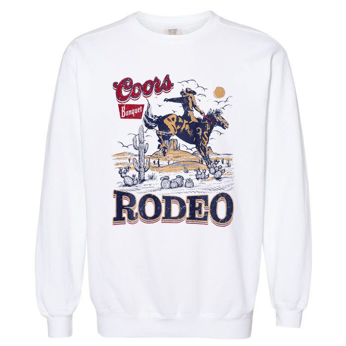 Vintage Cowhide Riding Cow Western Country Rodeo Garment-Dyed Sweatshirt