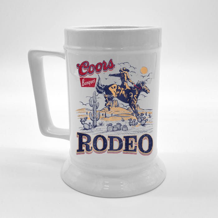 Vintage Cowhide Riding Cow Western Country Rodeo Beer Stein