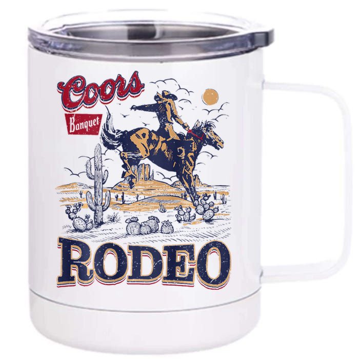 Vintage Cowhide Riding Cow Western Country Rodeo 12 oz Stainless Steel Tumbler Cup