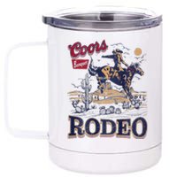 Vintage Cowhide Riding Cow Western Country Rodeo 12 oz Stainless Steel Tumbler Cup