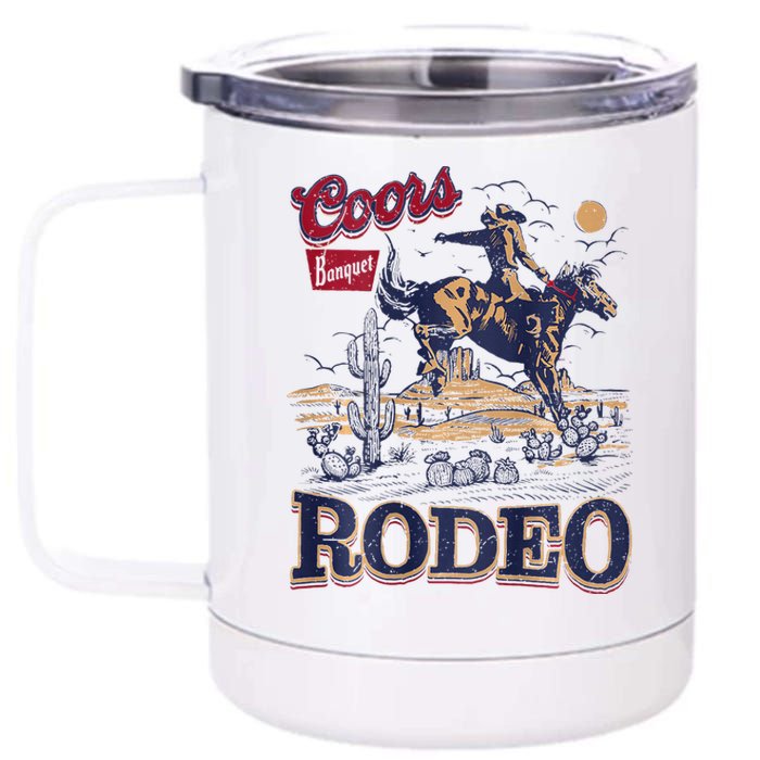 Vintage Cowhide Riding Cow Western Country Rodeo 12 oz Stainless Steel Tumbler Cup