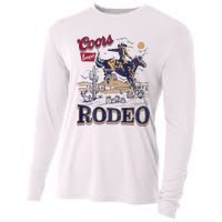 Vintage Cowhide Riding Cow Western Country Rodeo Cooling Performance Long Sleeve Crew