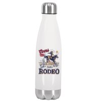 Vintage Cowhide Riding Cow Western Country Rodeo Stainless Steel Insulated Water Bottle