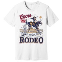 Vintage Cowhide Riding Cow Western Country Rodeo Premium T-Shirt