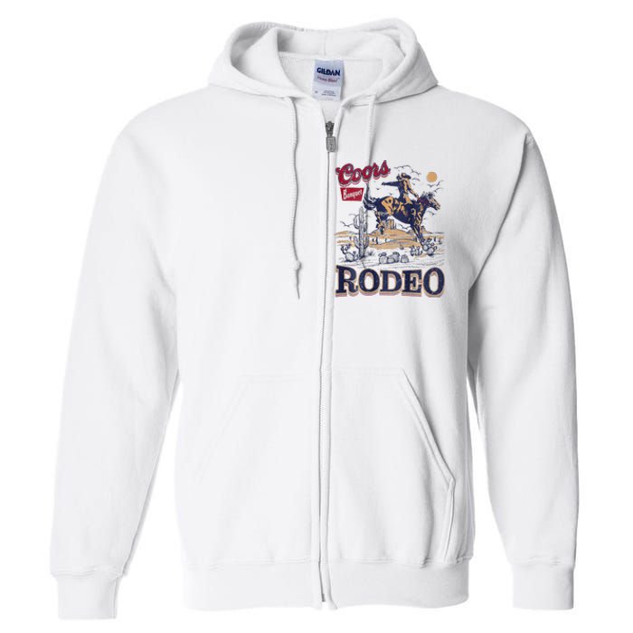 Vintage Cowhide Riding Cow Western Country Rodeo Full Zip Hoodie