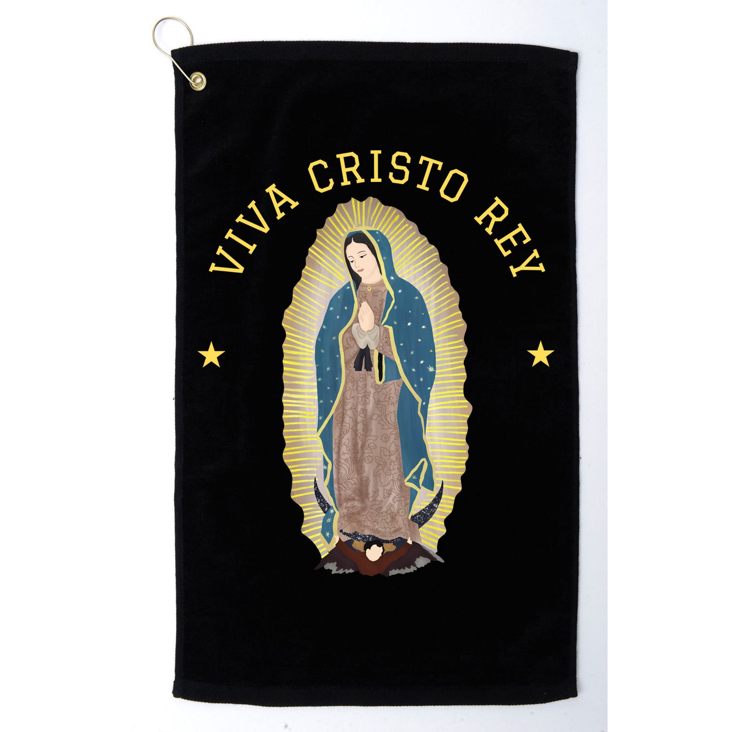 Viva Cristo Rey Our Lady Of Guadalupe Roman Catholic Gift Golf Towel