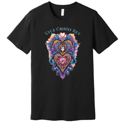 Viva Cristo Rey Sacred Heart Roman Catholic Premium T-Shirt