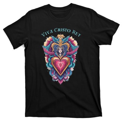 Viva Cristo Rey Sacred Heart Roman Catholic T-Shirt