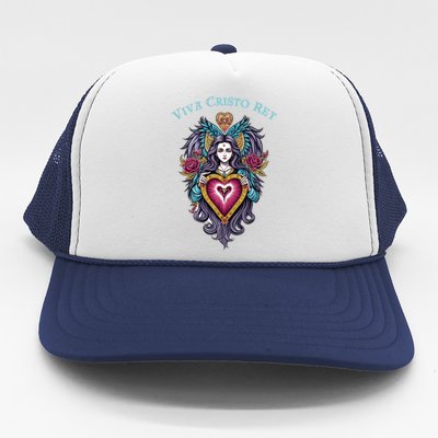 Viva Cristo Rey Sacred Heart Roman Catholic Trucker Hat