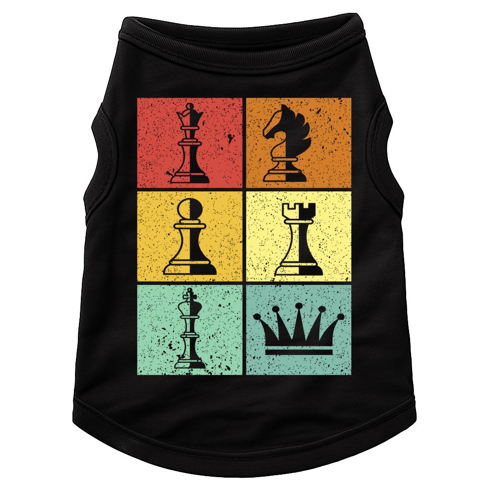 Vintage Colorful Retro Chess Gaming Cool Gift Doggie Tank
