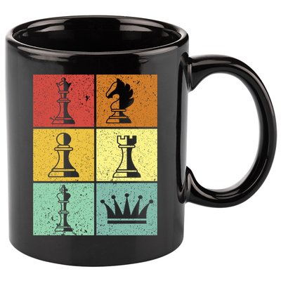 Vintage Colorful Retro Chess Gaming Cool Gift 11oz C Handle Ceramic Mug