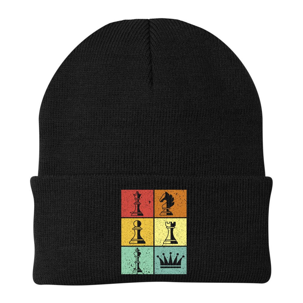 Vintage Colorful Retro Chess Gaming Cool Gift Beanie