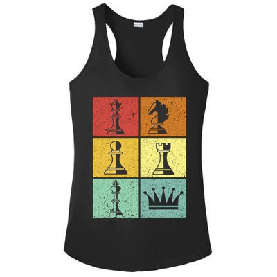 Vintage Colorful Retro Chess Gaming Cool Gift Ladies PosiCharge Competitor Racerback Tank