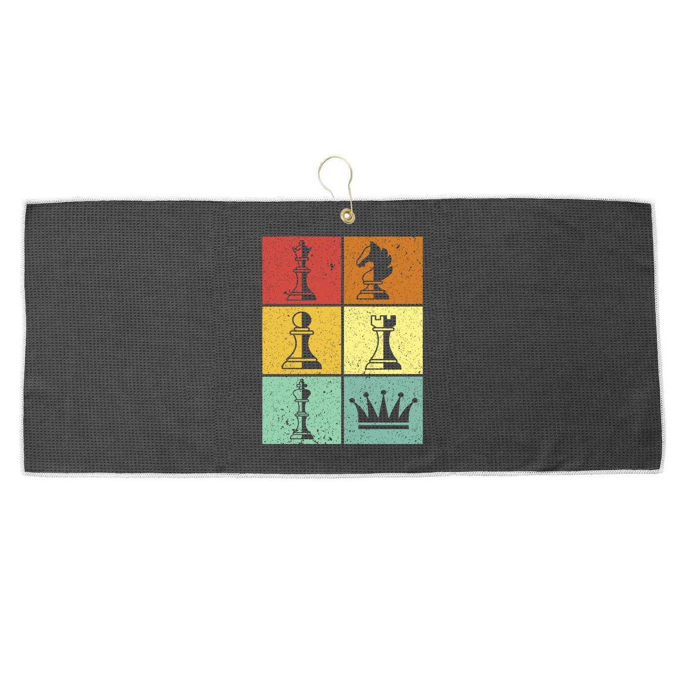 Vintage Colorful Retro Chess Gaming Cool Gift Large Microfiber Waffle Golf Towel