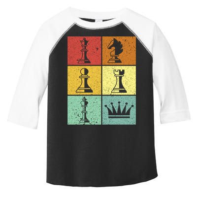 Vintage Colorful Retro Chess Gaming Cool Gift Toddler Fine Jersey T-Shirt