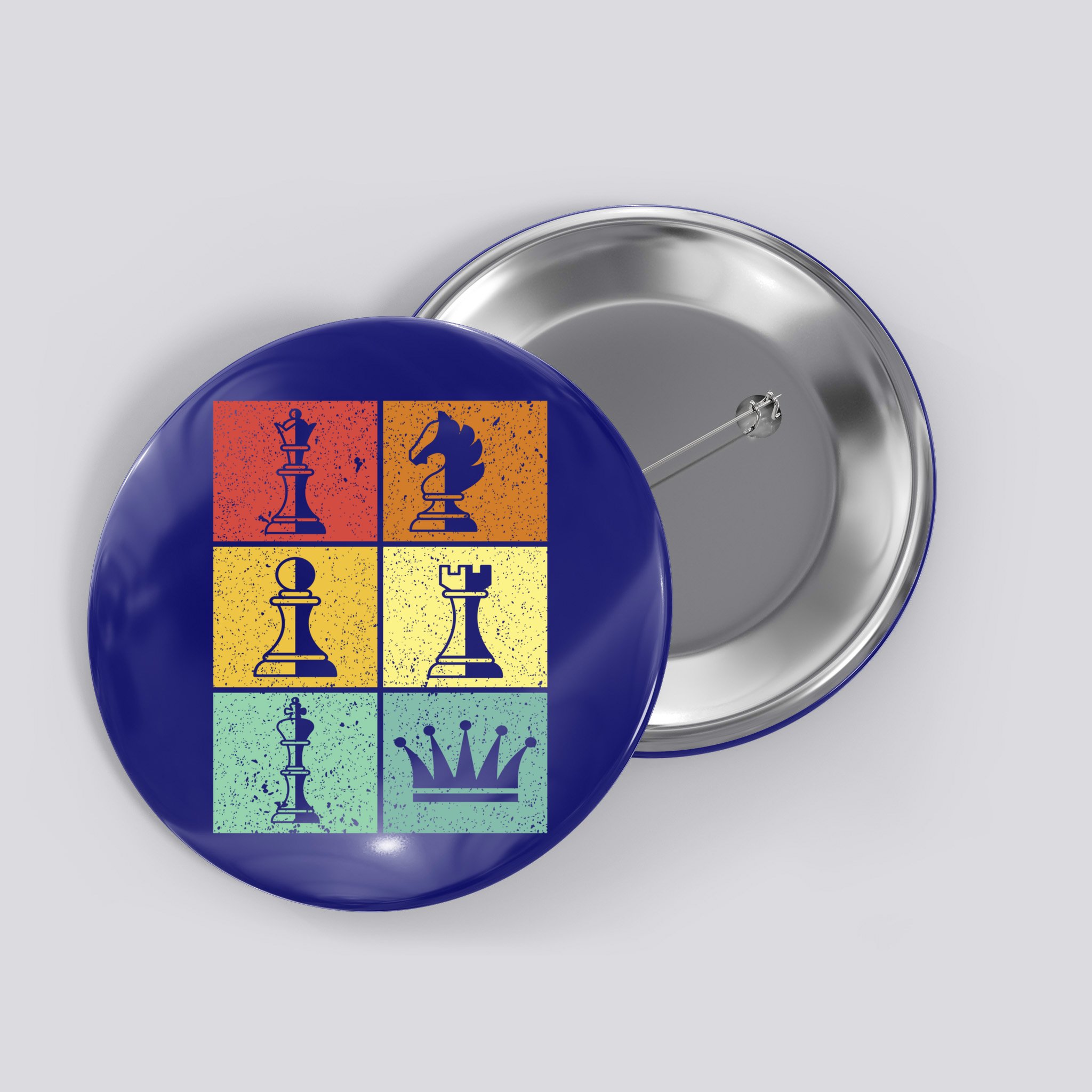 Vintage Colorful Retro Chess Gaming Cool Gift Button