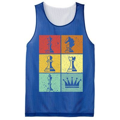 Vintage Colorful Retro Chess Gaming Cool Gift Mesh Reversible Basketball Jersey Tank