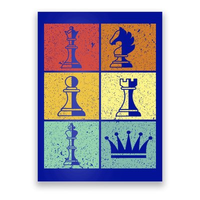 Vintage Colorful Retro Chess Gaming Cool Gift Poster