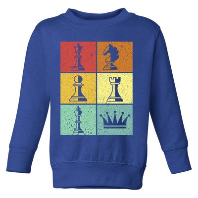 Vintage Colorful Retro Chess Gaming Cool Gift Toddler Sweatshirt