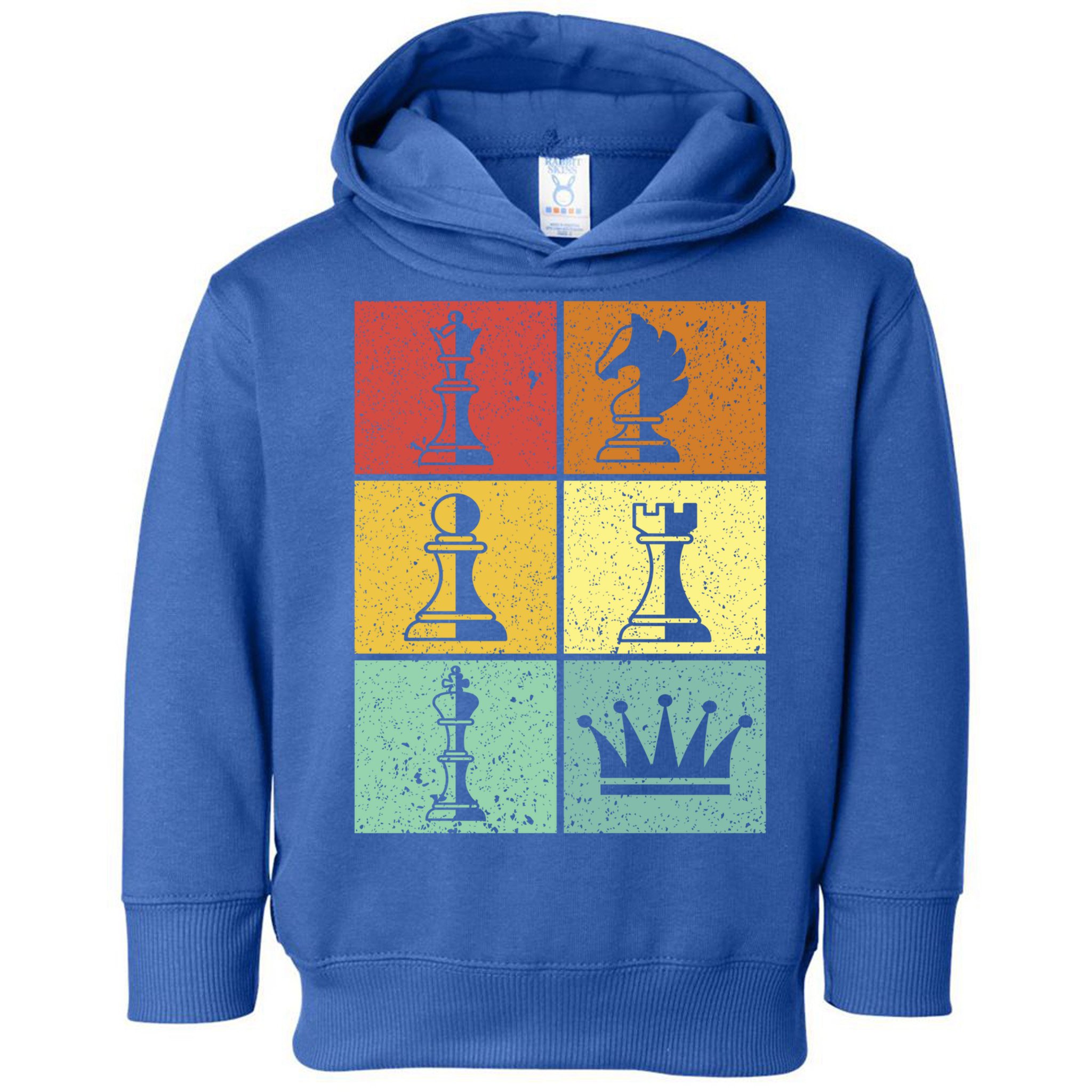 Vintage Colorful Retro Chess Gaming Cool Gift Toddler Hoodie