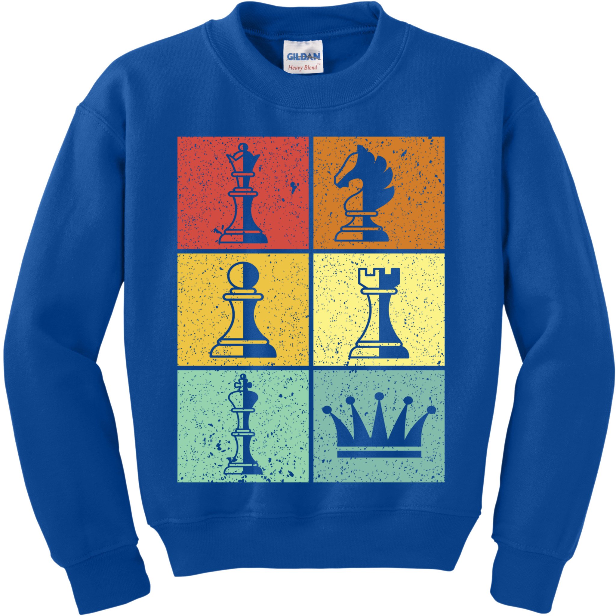Vintage Colorful Retro Chess Gaming Cool Gift Kids Sweatshirt
